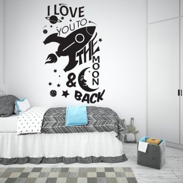 Best I Love You to the Moon & Back Vinyl Wall Stickers for Kids Bedroom wall decor