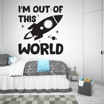 Best I'm Out of this World Space Vinyl Wall Stickers for Kids Bedroom Wall Decor