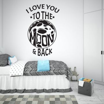 Best I Love You to the Moon & Back Vinyl Wall Stickers for kids Bedroom Wall  Decor
