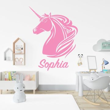 Custom Name with Unicorn Wall Decals for Kids Room Decor