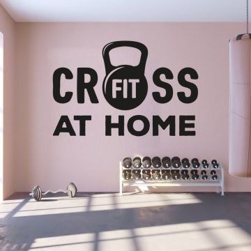 CROSS FIT AT HOME Gym Quote Wall Decals, shop now