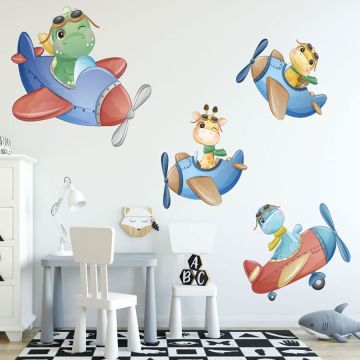 Flying Dinosaur Group Wall Stickers
