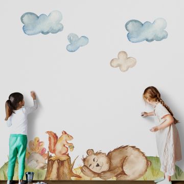 Cute Squirrel Vinyl Wall Decals for Nursery Wall Decor