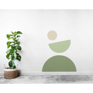 Abstract Circle And Half Circle Shape Boho Wall Decals