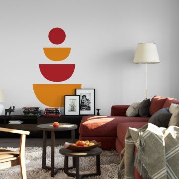 Cute and best half and Full Circles Geometric Pattern Boho vinyl  Wall Decals for bedroom wall decor