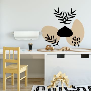Cute and best abstract Shapes Wall Decals Boho Leaves vinyl Wall Stickers for bedroom wall decor 