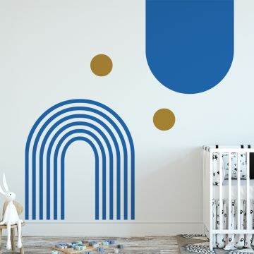 Best Style Abstract Boho Arches & Circles Shapes Vinyl Wall Decals for Bedroom Wall Decor