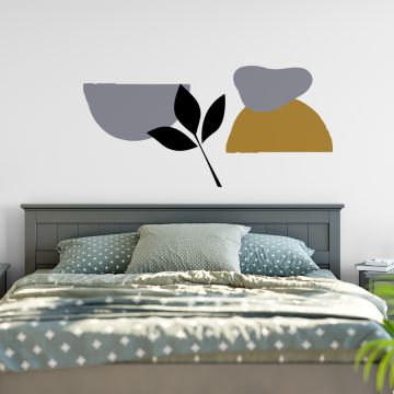 Abstract Shapes Wall Decals Boho Leaves Wall Stickers