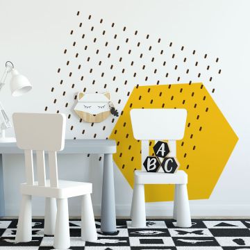 Best Long Polka Dots With Hexagon Pattern Boho Wall Stickers for Bedroom wall Decor
