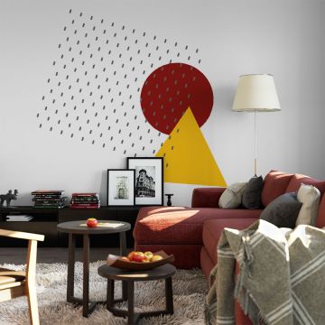 Best Polka Dots with Circle and Triangle Pattern Bohemian Vinyl Wall Decals for Bedroom Decor