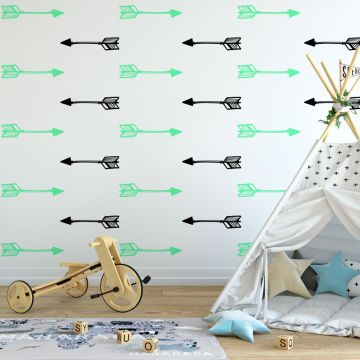 Best Abstract Geometric Arrows Pattern Bohemian Vinyl Wall Decals for Bedroom Decor