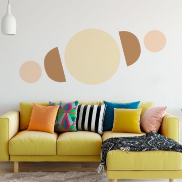 Best Boho Shapes Circle and Half circle Geometric Vinyl Wall Stickers for Bedroom Decor