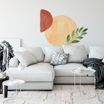 Boho watercolor half circle and full circle decal