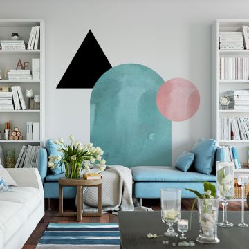Cute and best style triangle, Circle and Arch Shapes Abstract watercolor  Boho Wall Decals for bedroom wall decor
