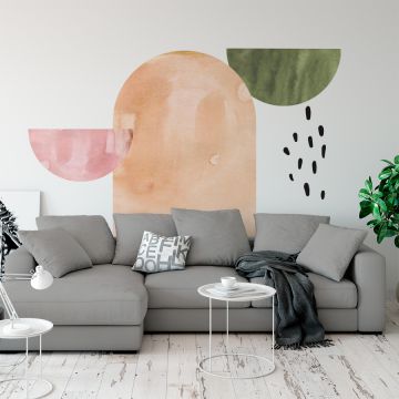 Cute and cool best style boho Arch, Half Circles & Polka Dots Watercolor vinyl Wall stickers for bedroom wall decor