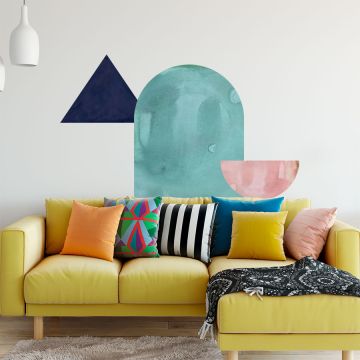 Cute and cool best style boho Arch with Triangle shapes Watercolor vinyl Wall stickers for bedroom wall decor