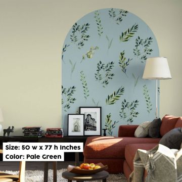 Arch shape bedroom headboard wall stickers floral pattern wall decals