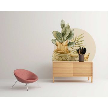 Best Beautiful Tropical Leaves And Rice Bag Watercolor Wall Stickers 
