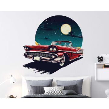 Best Beautiful Vintage Classic Car Illustration Wall Decals
