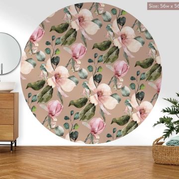 Bedroom headboard circle floral design 