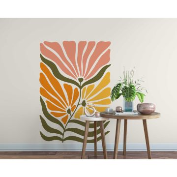 Abstract Flowers Coral Shapes Silhouette Wall Decals