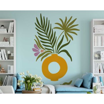 Best Beautiful Flower Vase With Flowers Wall Stickers For Home Decoration 
