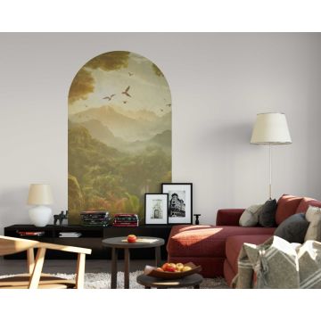 Beautiful Fog Old Classical Mountain Arch Wall Decals