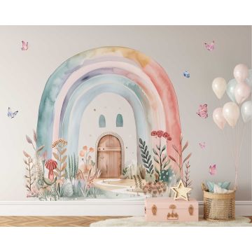 Beautiful Rainbow Watercolor Vinyl Wall Stickers