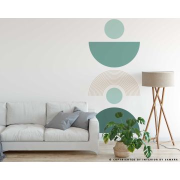 Circles And Half Circles Best Boho Wall Stickers For Bedroom Decoration 