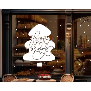 Best Christmas Happy Holidays Celebration Stickers For Glass Window Door Decoration