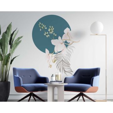 Best Circle With Beautiful Floral Vinyl Wall Stickers For Bedroom Decoration 