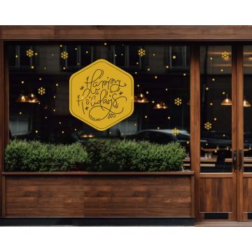 Best Creative Design Happy Holidays Stickers For Glass Window Decoration