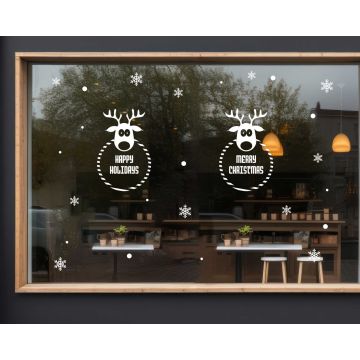 Happy Holidays Christmas Window Wall Decal