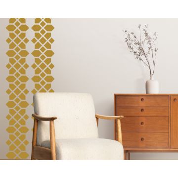 Laser Cut Geometric Pentagon Pattern Design Wall Decals For Home And Office Decoration
