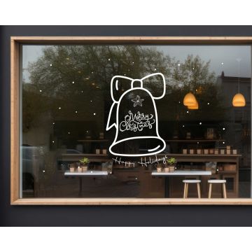 Best Merry Christmas Bell and Happy Holidays Vinyl Stickers For Glass Window Door Decoration