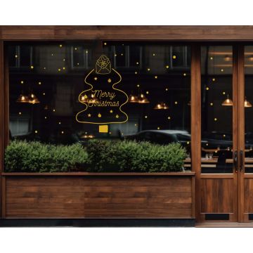 Best Merry Christmas Tree Festive Wall Stickers For Glass Window Door Decoration