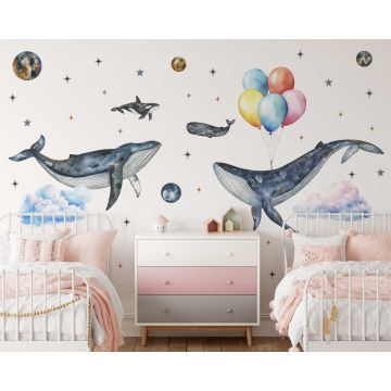 Best Top Beautiful Flying Whale Wall Stickers for Nursery Decor