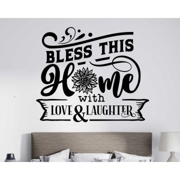 Bless This Home With Love And Laughter Wall Stickers For Home Decoration