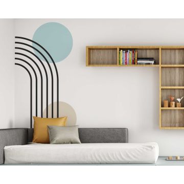 Bohemian Abstract Half Line Arch With Circle Wall Stickers