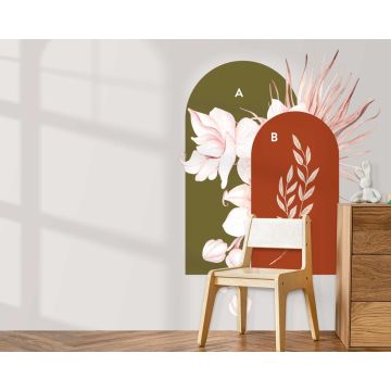Boho Floral Arch With Colorful Flowers Wall Stickers 
