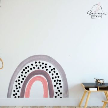 Boho rainbow with polka dots wall stickers