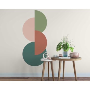 Boho Shapes Circle And Half circles Geometric Vinyl Wall Stickers For Bedroom Decoration 