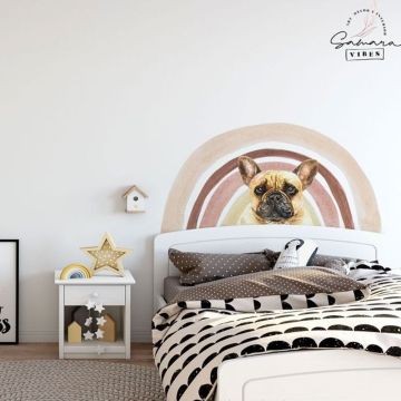 Boho wall stickers boho rainbow and dog watercolor playroom for kids