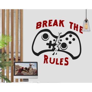 Break The Rule Wall decals for gaming room wall decoration