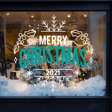 Christmas decoration glass vinyl decals