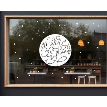 Circle Type Merry Christmas Glass Window Door Decorative Decals Online Shopping