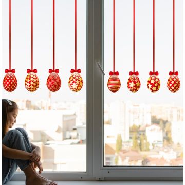 Beautiful Red Easter Egg Window Stickers for Window Decoration. shop now
