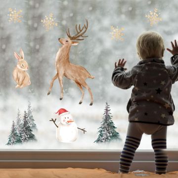 Christmas Tree, Bunny & Dear Window Decoration Stickers. Shop now