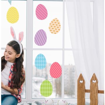 Beautiful Multicolour Easter Egg Window Stickers for Window Decor. Shop now