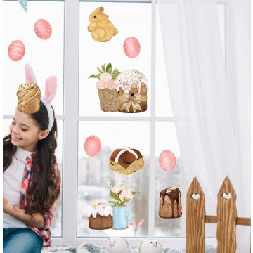 Floral Easter Cookies & Eggs Stickers for Window decor. shop now